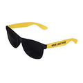 Black/Yellow Retro 2 Tone Tinted Lens Sunglasses